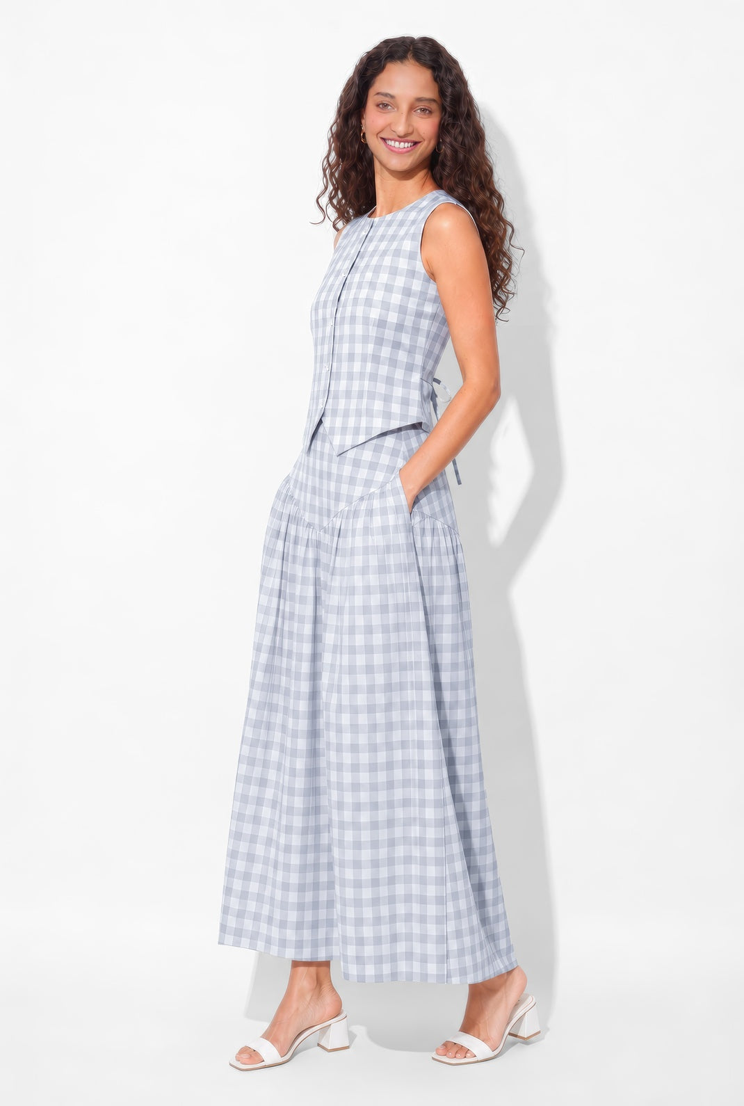 Ivy Skirt Coord - Blue Check