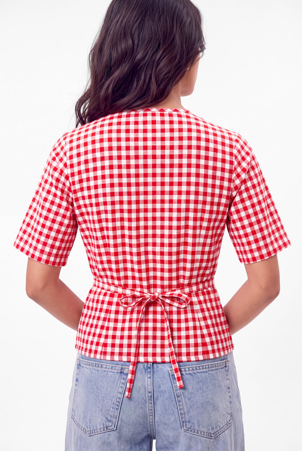Angrakha Top - Red Gingham