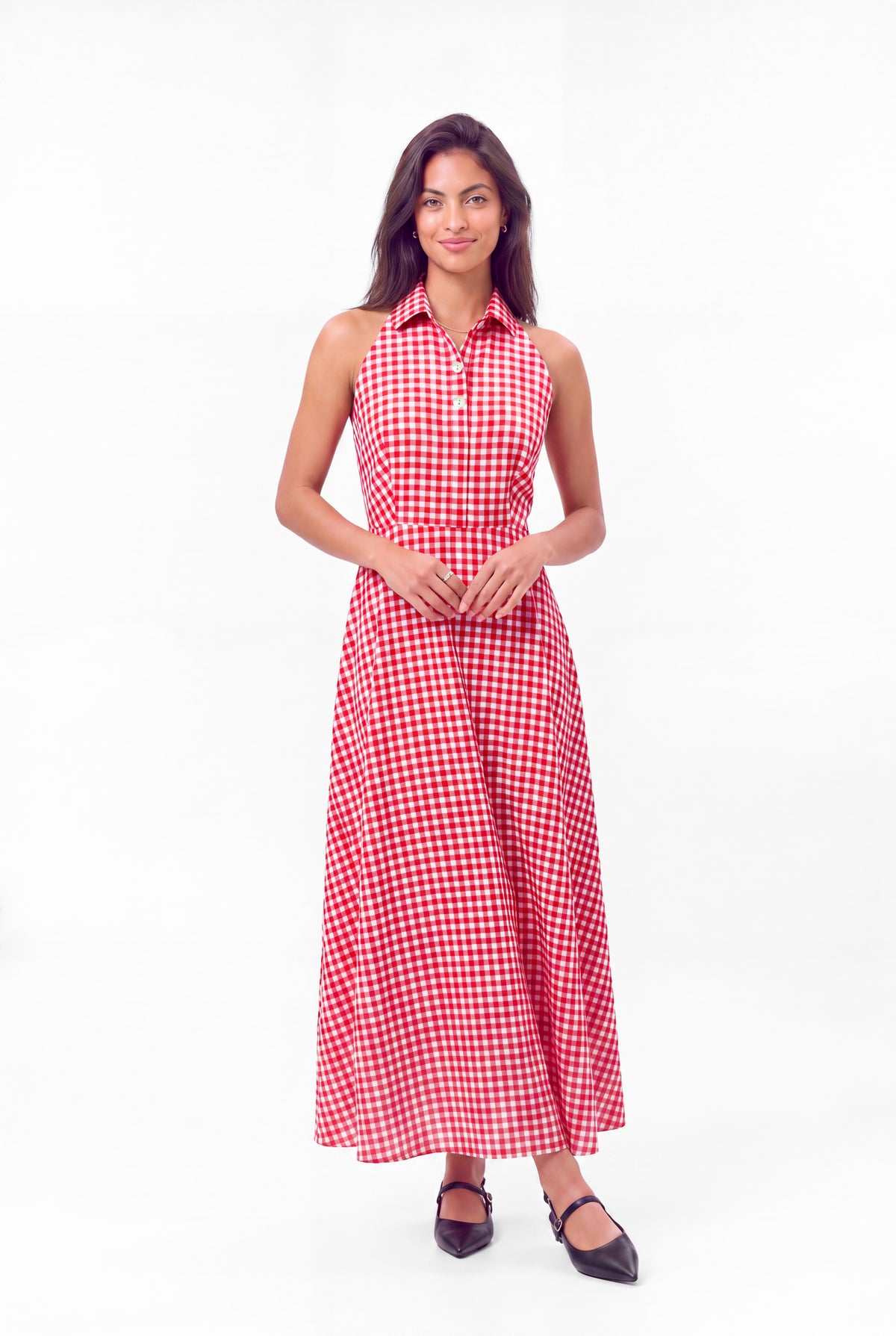 Mia Dress - Red Gingham