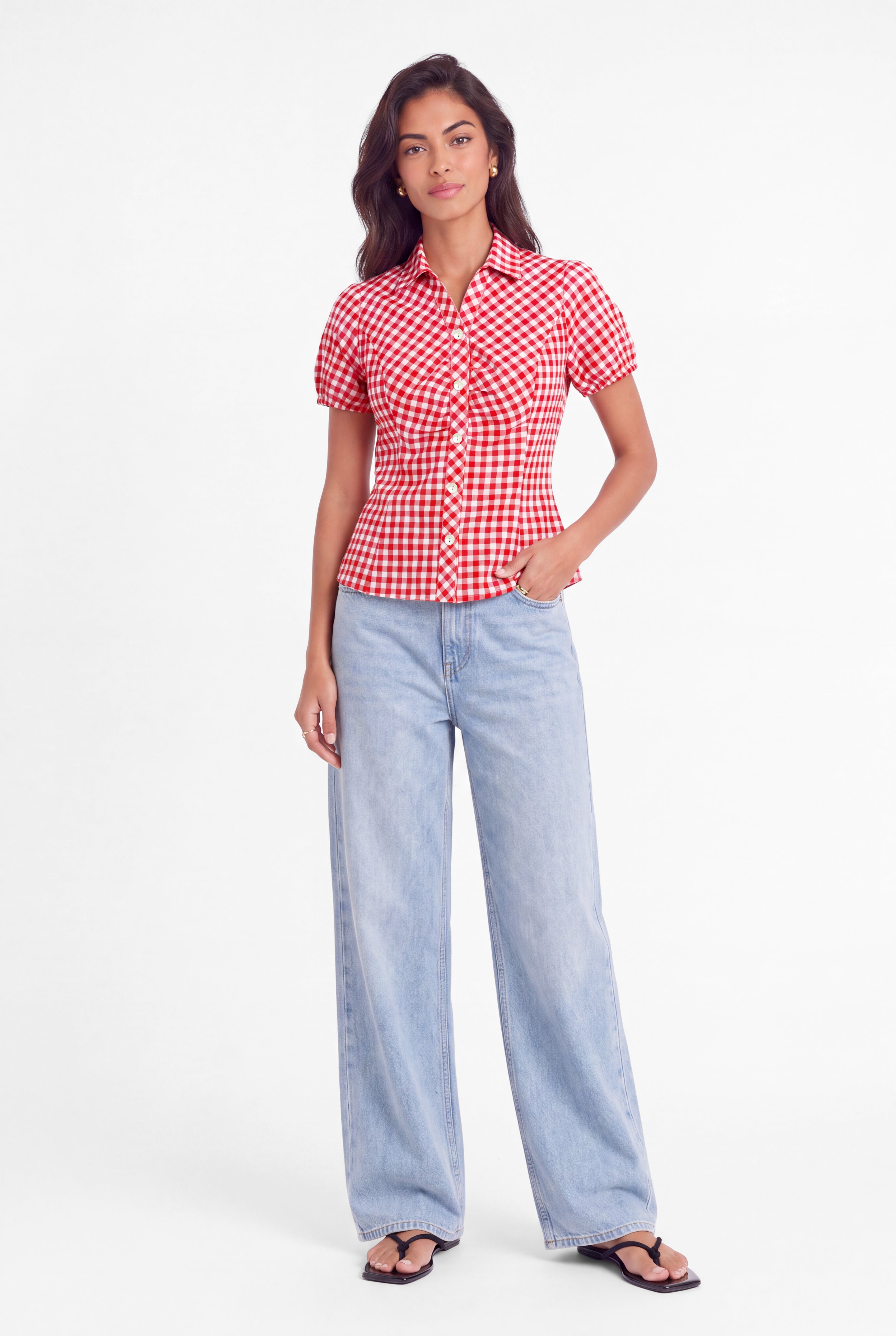 Curve Shirt - Red Check