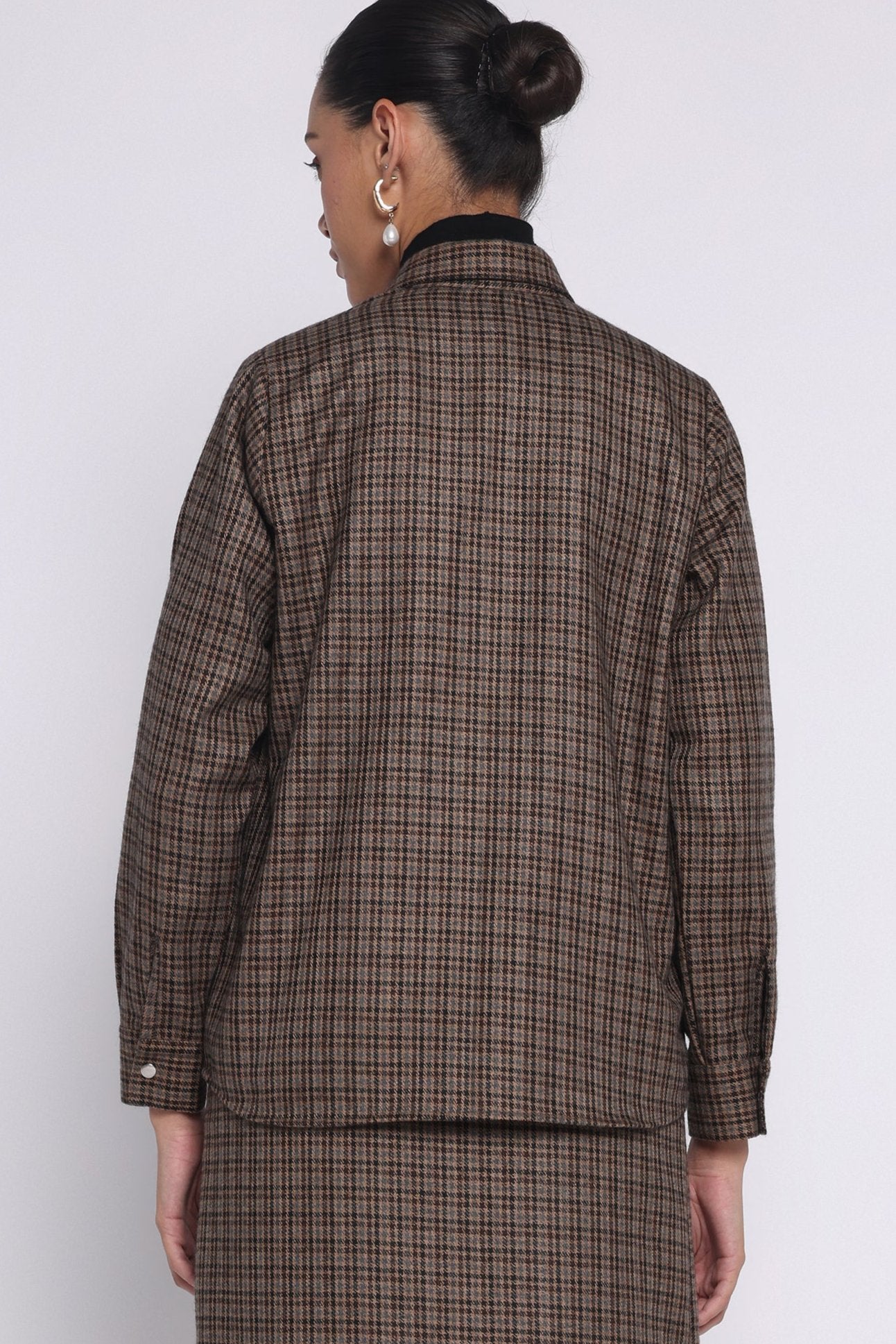 Enate Woolen Shirt | Houndstooth