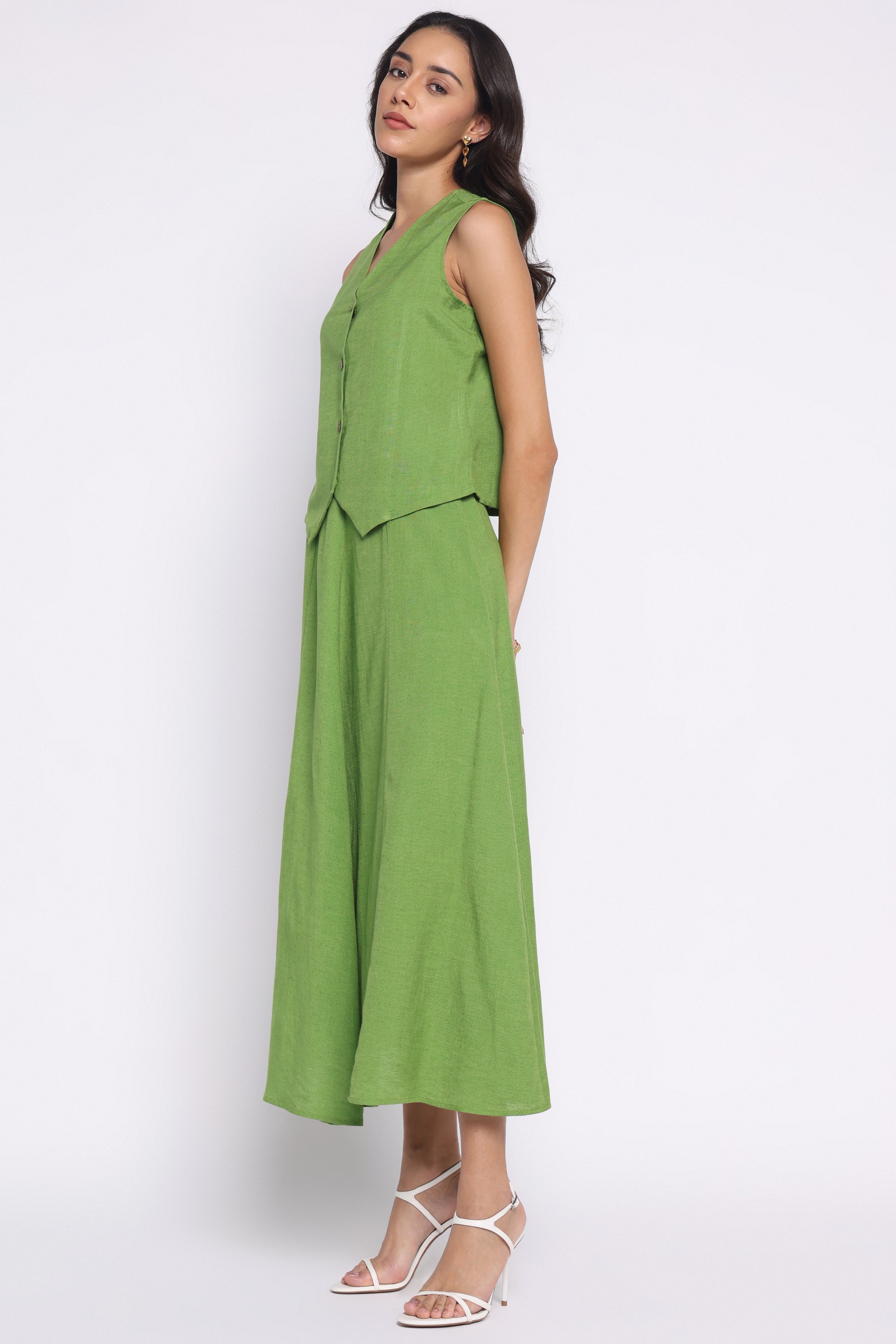 Waistcoat Skirt Set | Green