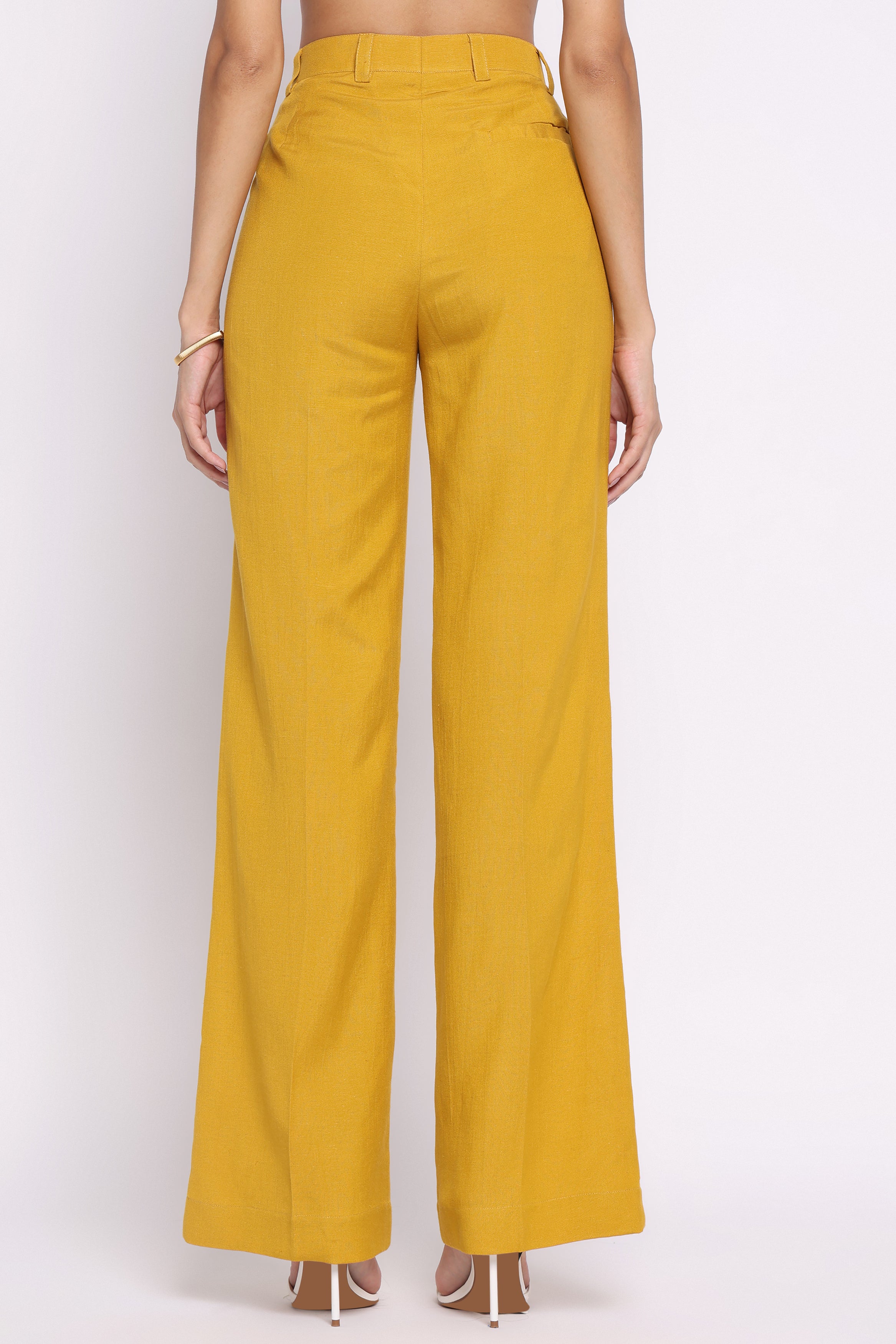 Girth High-Waisted Linen Pants | Mustard