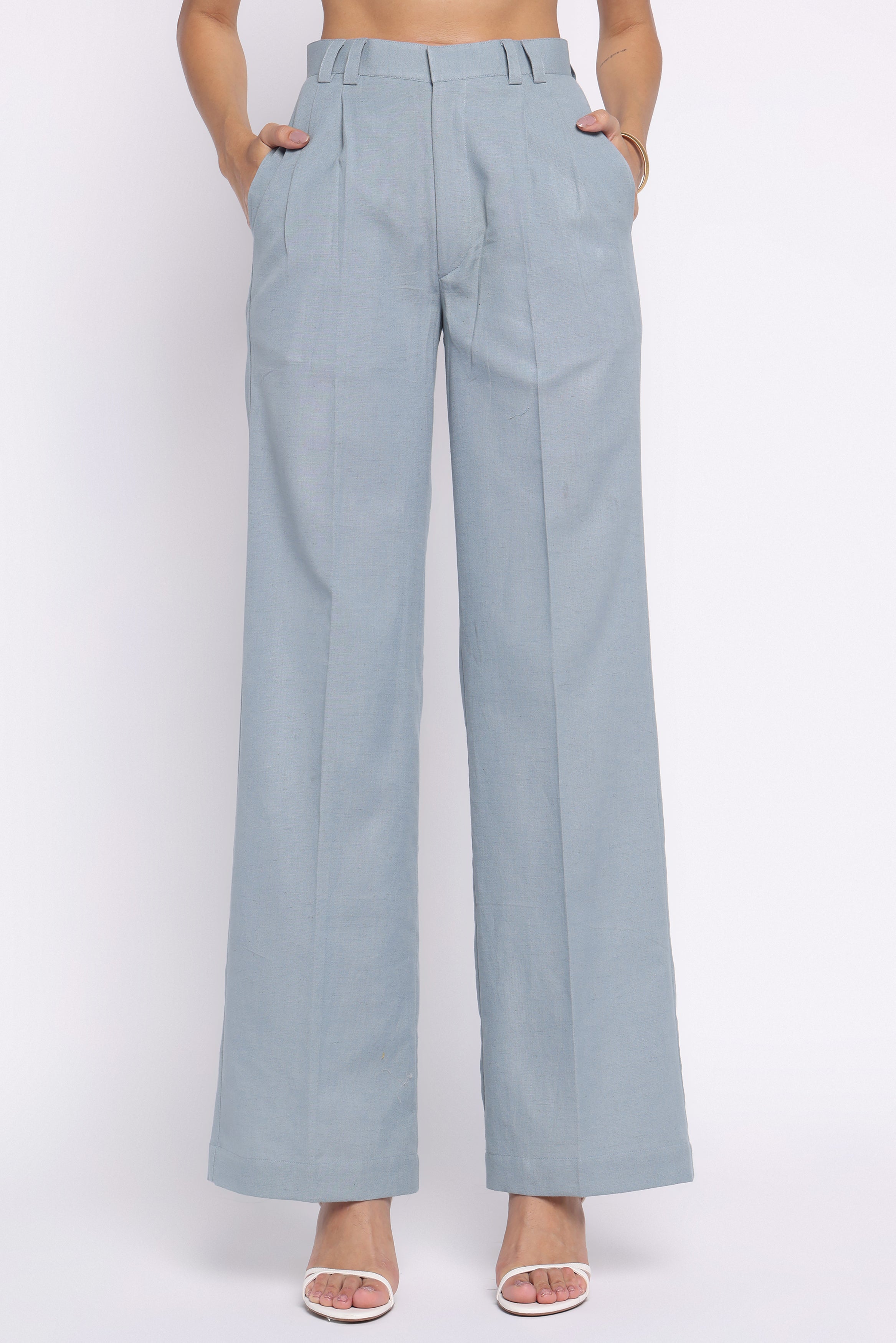 Girth High-Waisted Linen Pants | Slate Blue