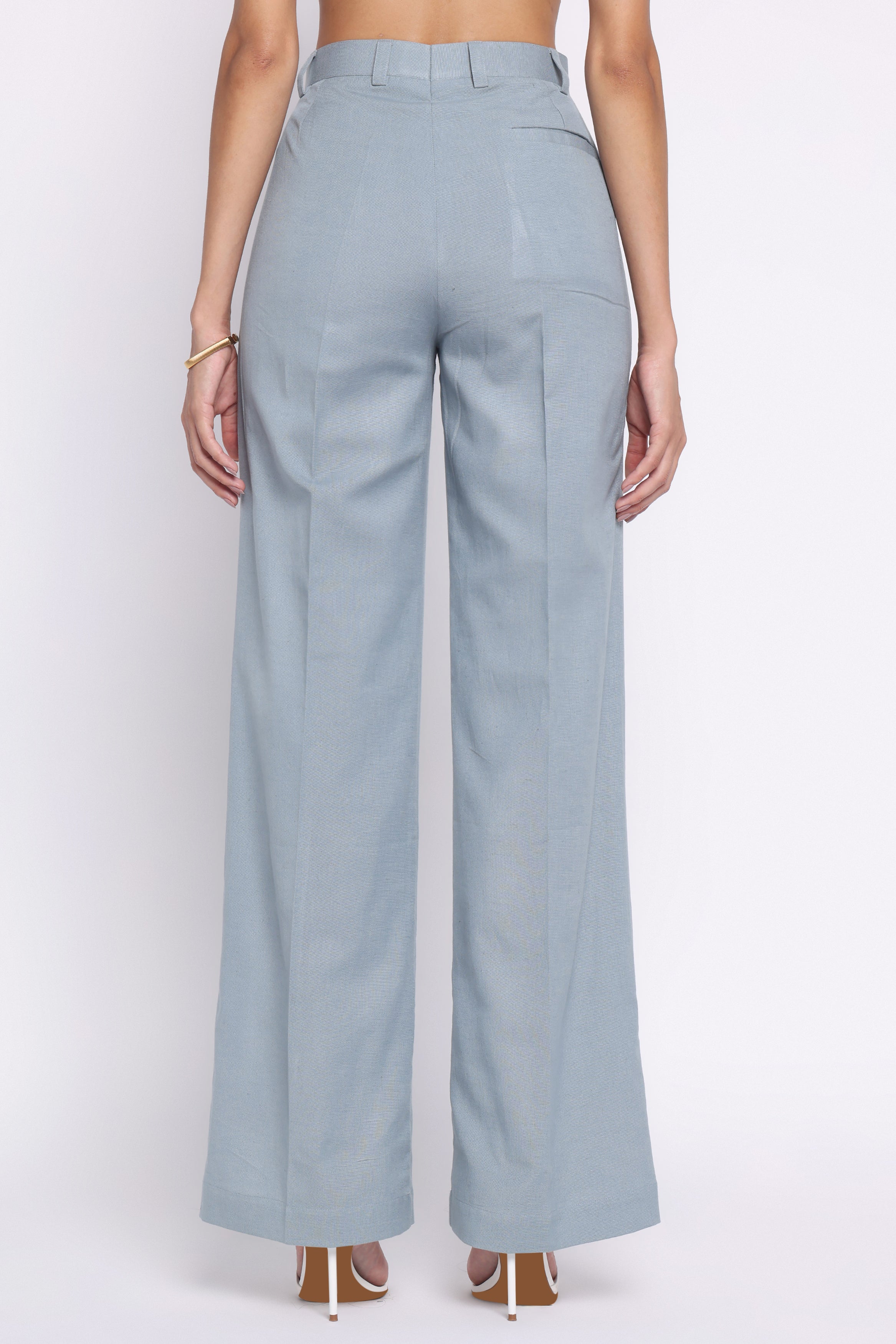 Girth High-Waisted Linen Pants | Slate Blue