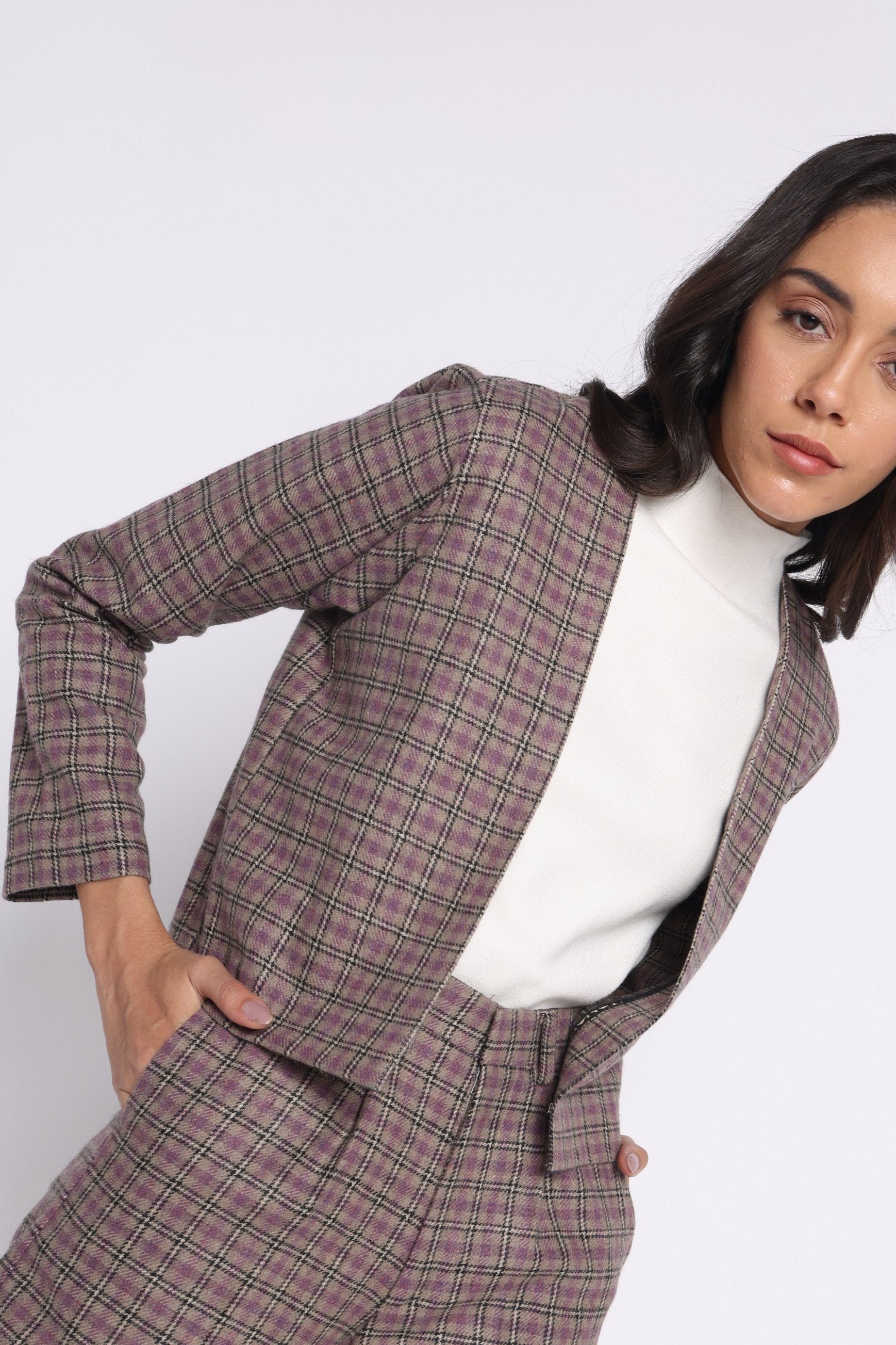 The Bae Jacket | Purple Checkered