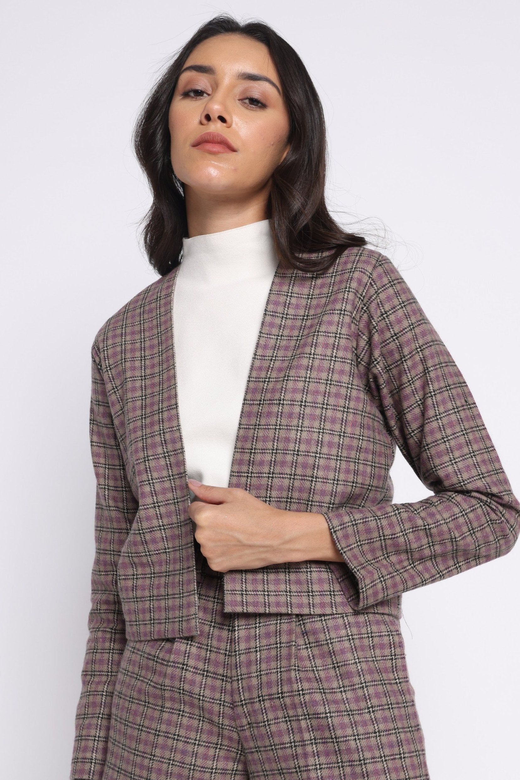 The Bae Jacket | Purple Checkered