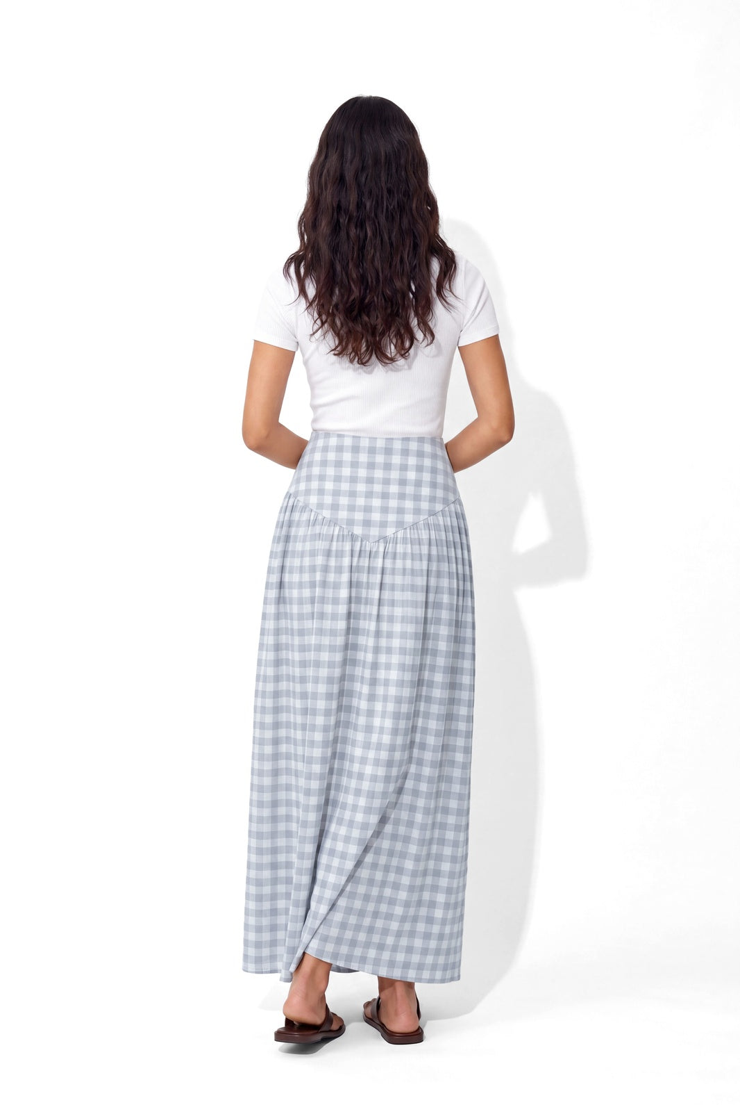 Cinch Skirt - Blue Check