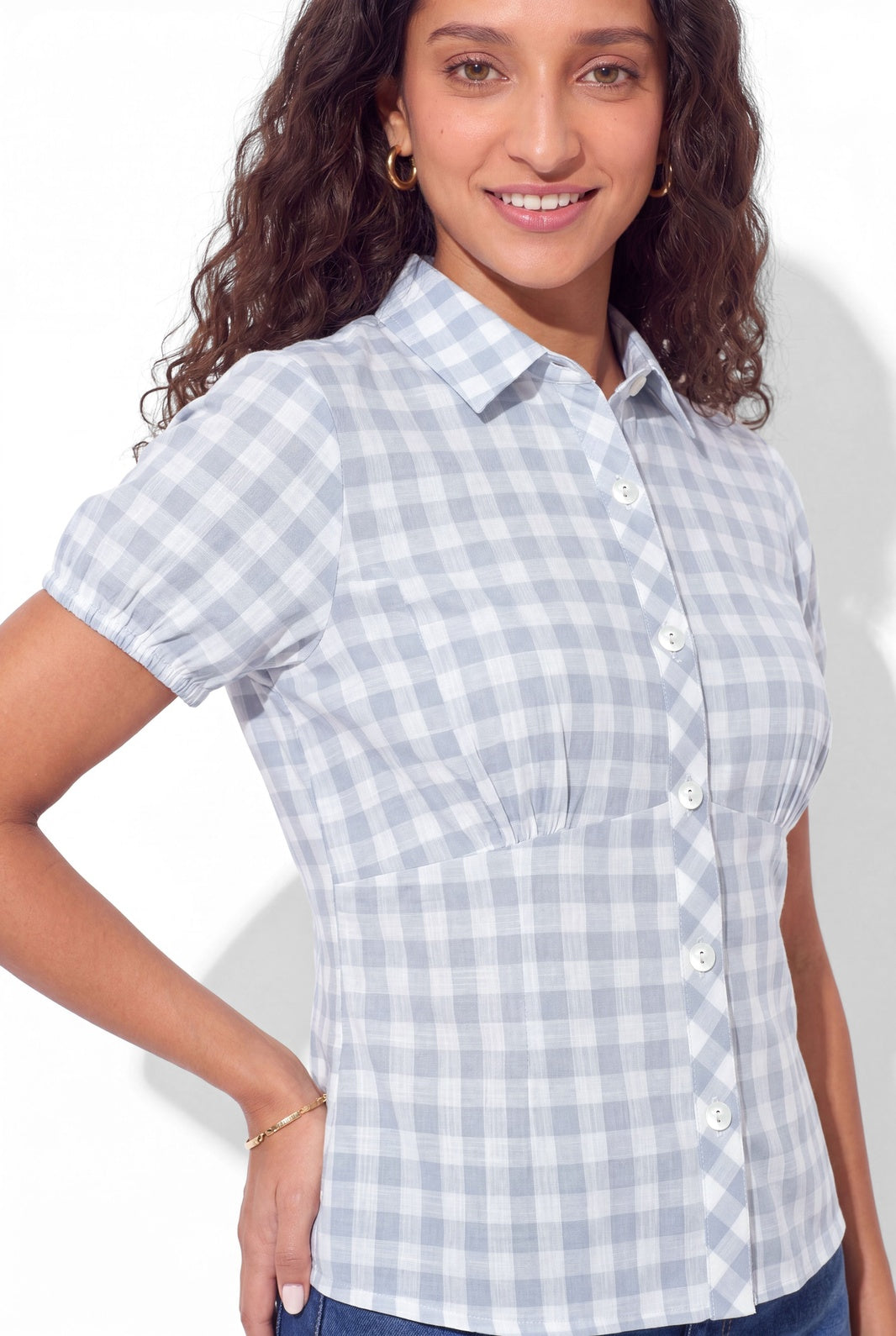 Curve Shirt - Blue Check