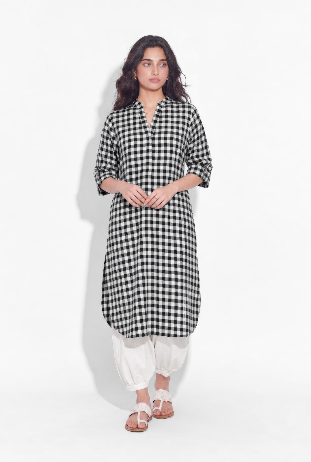 Mira Kurta Set - Black Check