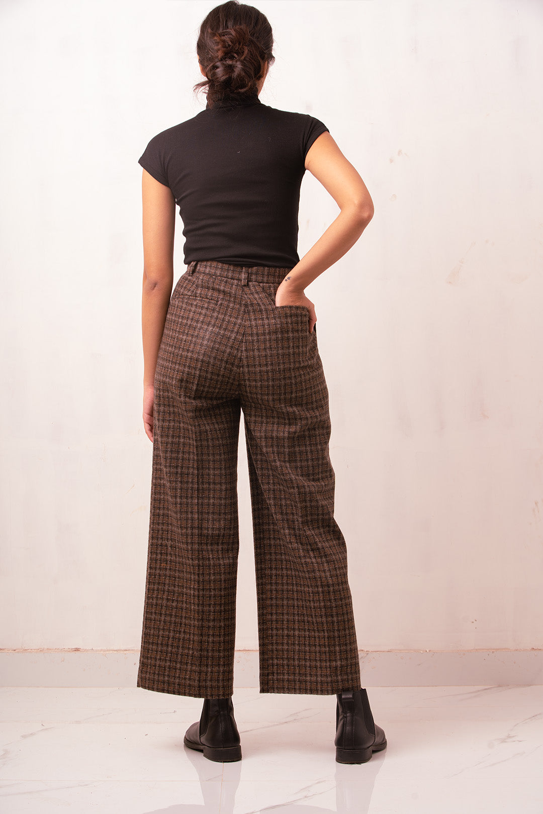 Jeans & Trousers | Black Woolen Pants For Womens | Freeup