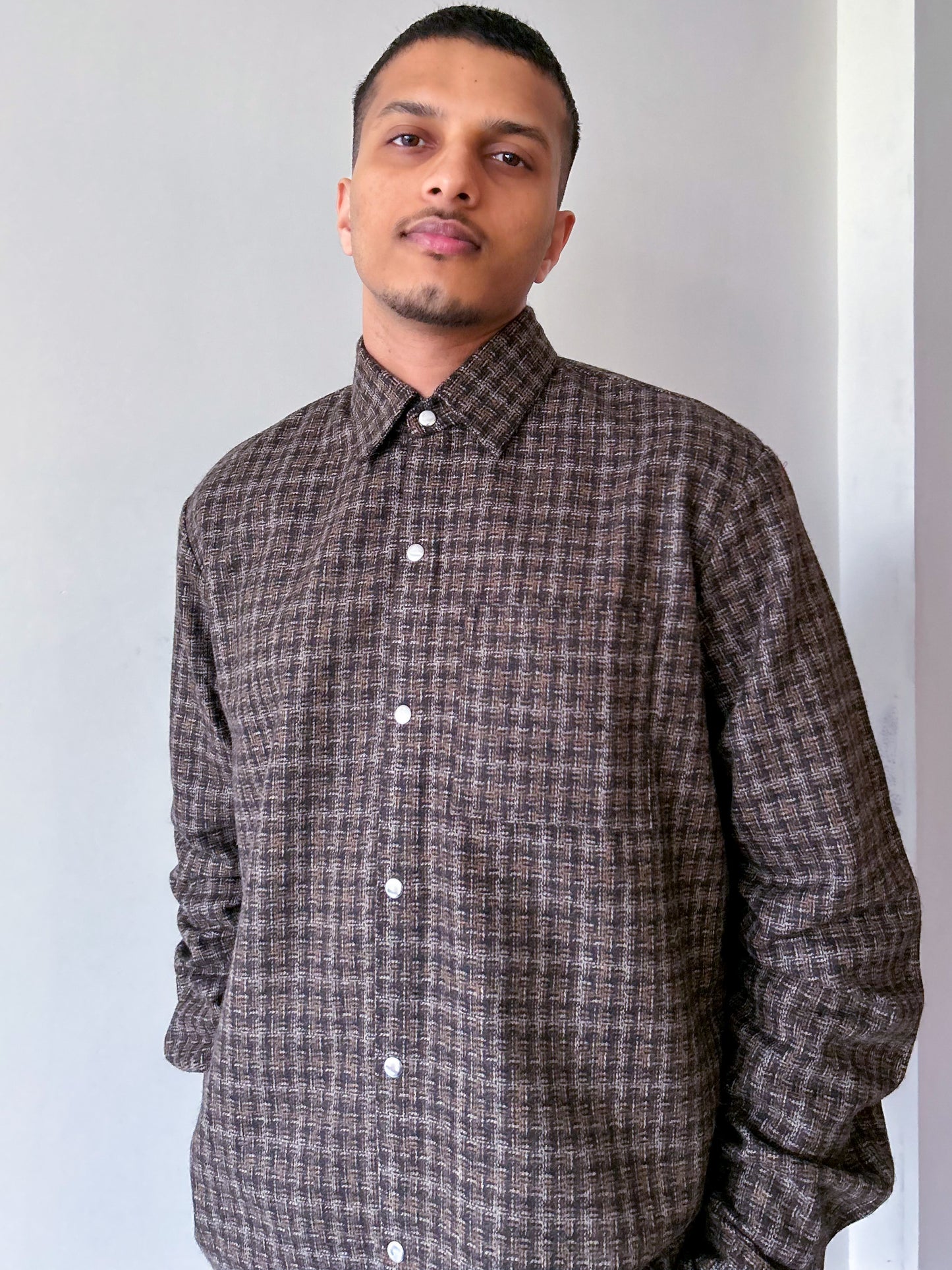 Nem Woolen Shirt | Brown Checkered